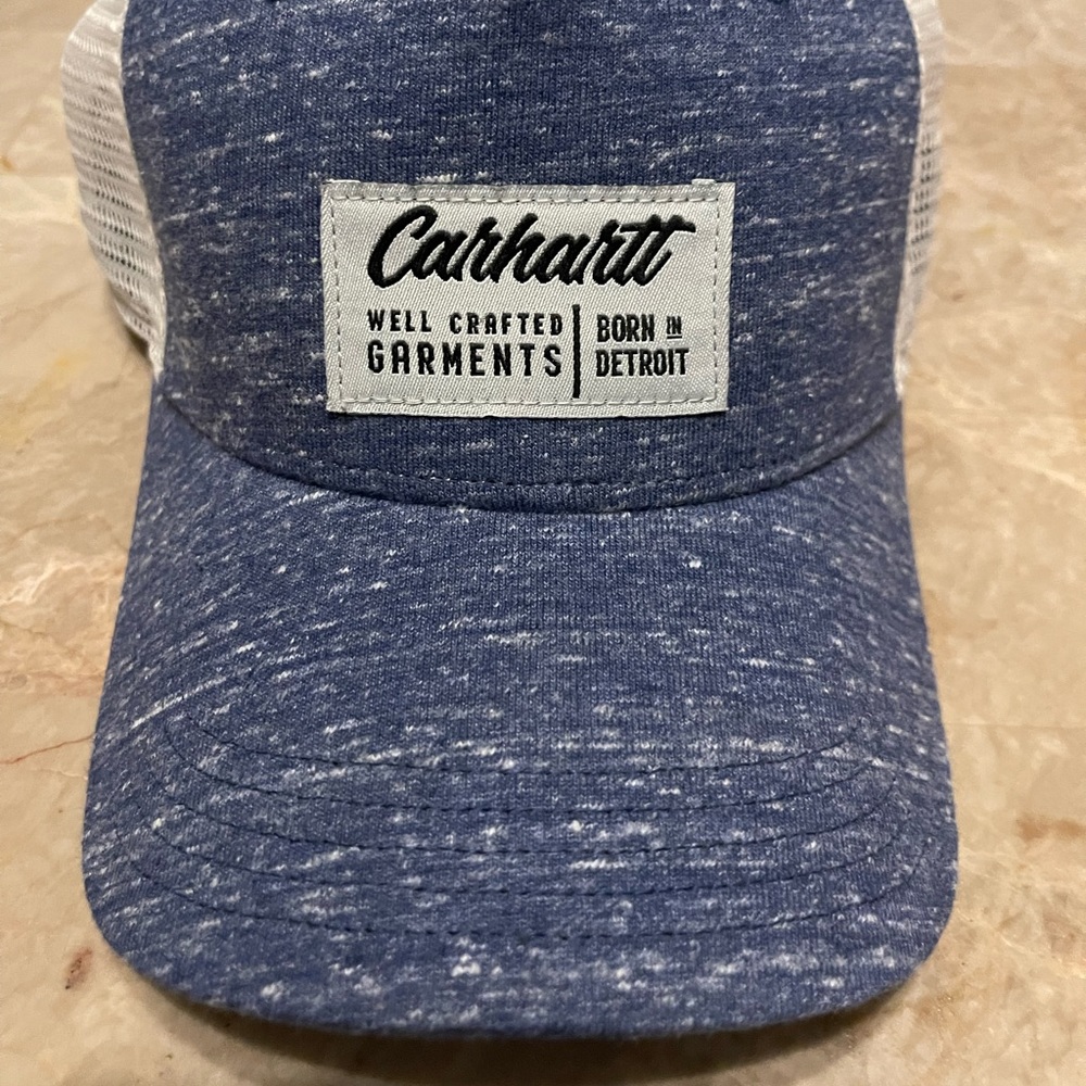 Carhartt cap blue with white mesh adjustable snap closure